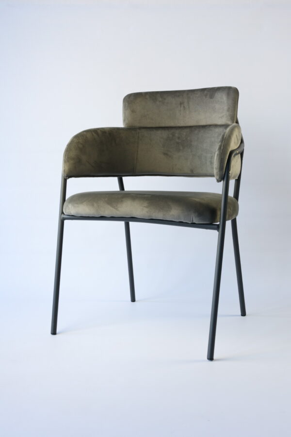 Enzo Velvet Chair Saddlewood Ferrograin by Lounge Away