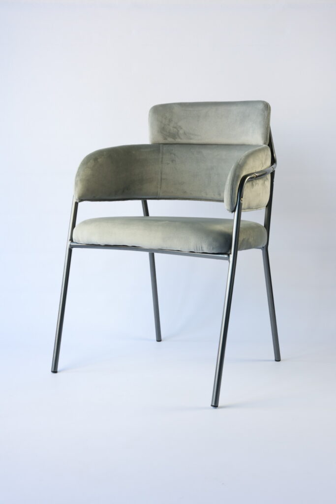 Enzo Velvet Chair Gun Metal by Lounge Away
