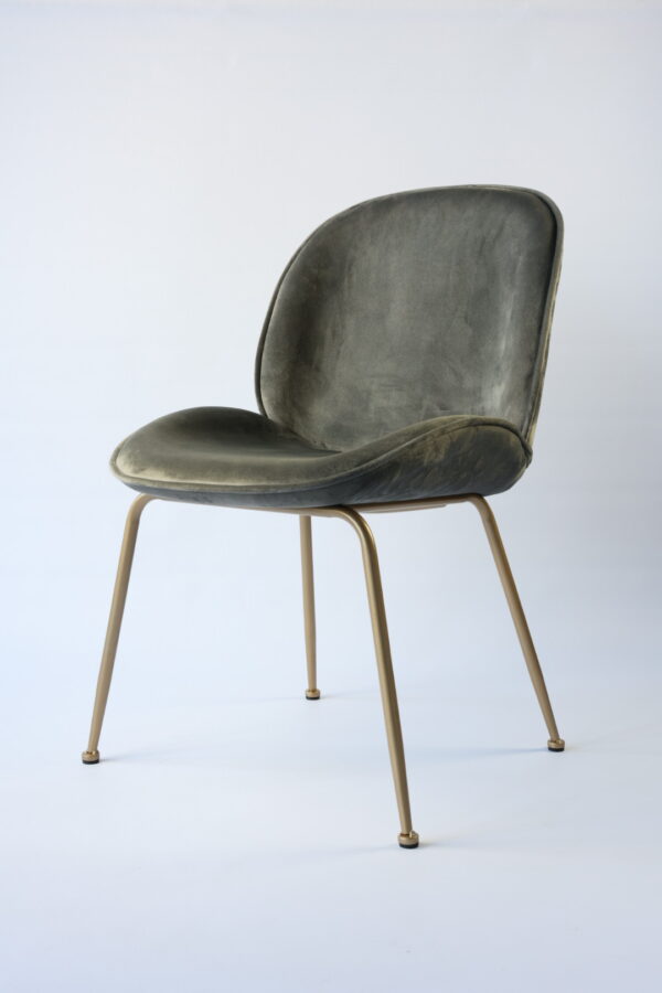 Lizzi Velvet Chair Dusty Grey Matt Gold by Lounge Away