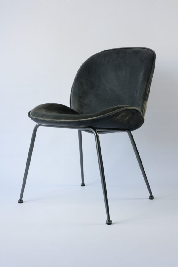 Lizzi Velvet Chair Dark Grey Gun Metal by Lounge Away