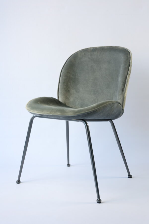 Lizzi Velvet Chair Light Grey Gun Metal by Lounge Away